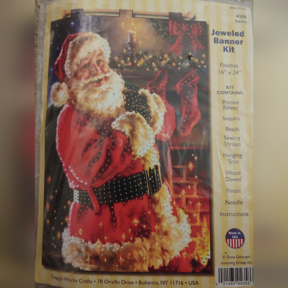Design works jeweled banner Santa kit